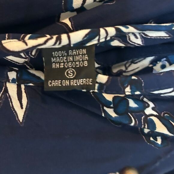 Angie Maxi Dress Floral Side Slits Blue Small - Picture 8 of 8